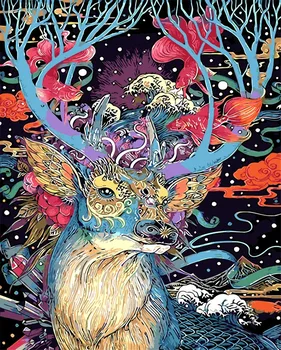 

Animals color sika deer oil Painting drawing By Numbers Abstract Home Decoration Coloring pictures Paint By Numbers For Kid Gift