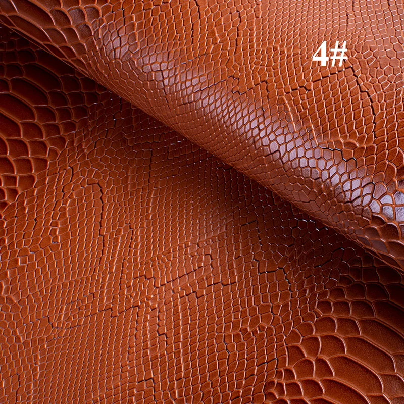 Meetee 45x137 см 1,2 мм Толстая кожаная ткань искусственная синтетическая змеиная кожа ПВХ материал для багажа бумажник ремень DIY Аксессуары - Цвет: 4 brown