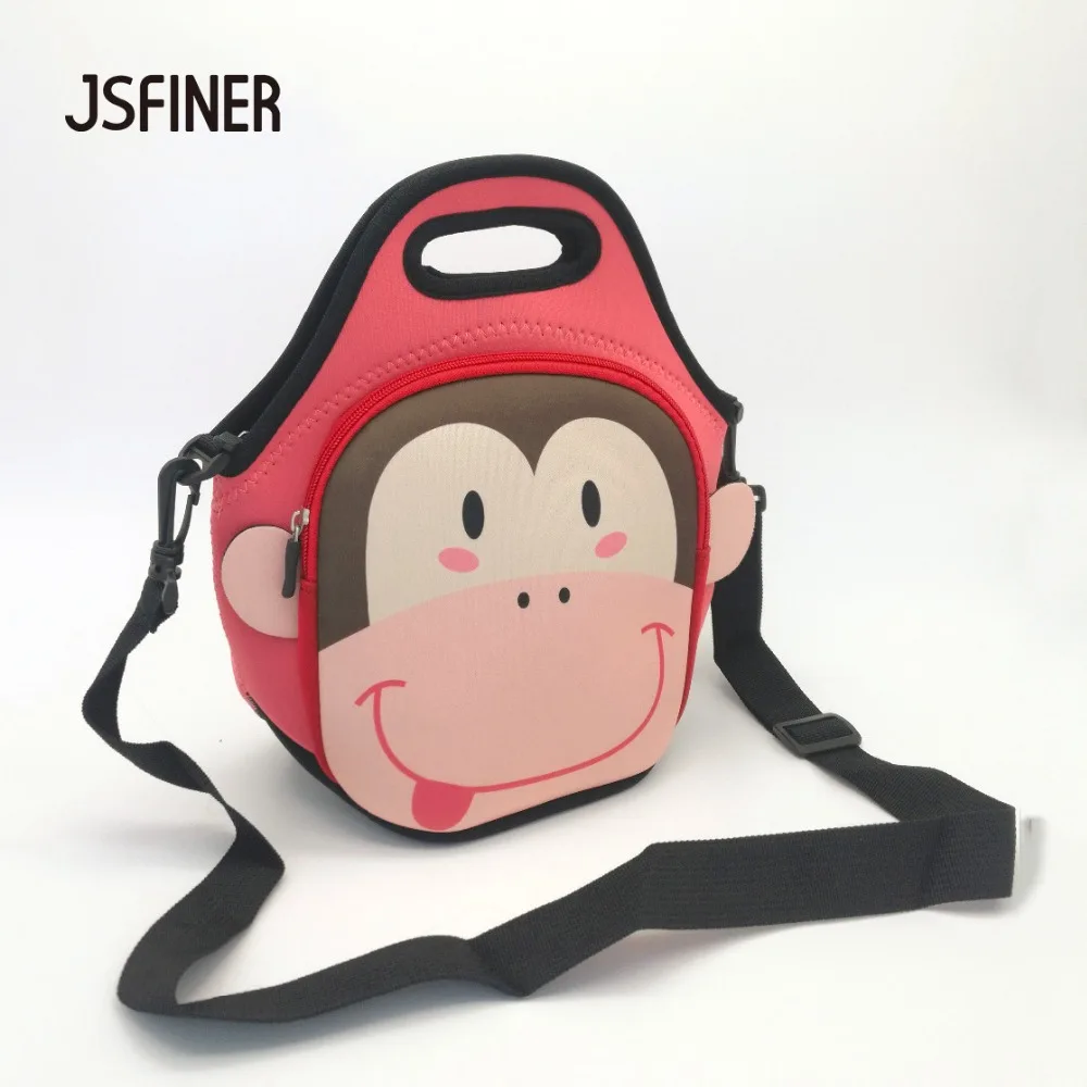 Сумка для ланча JSFINER с животным рисунком лица 2 человек термоизоляцией