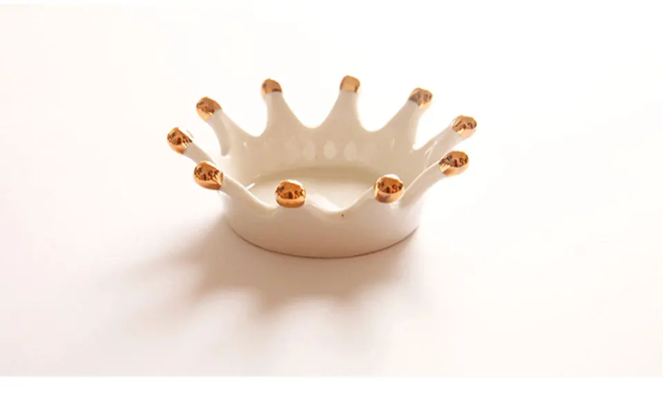 Декоративная Корона, керамическая тарелка для соуса, маленькая Подставка для хранения ювелирных изделий, кольца, браслеты, серьги, держатель лотков, креативный подарок для женщин