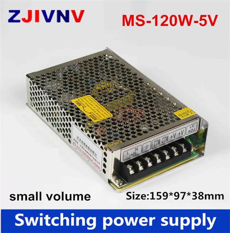 

120W 5V 24A Mini size LED Switching Power Supply 5v transformeac dc suply adjustable voltage MS-120-5