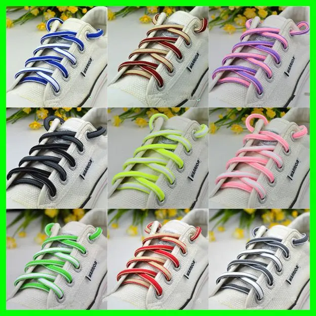 Cute Oval Shoelace Triathlon Elastic Laces Cavans Leisure Shoes Lacet Polyester Sneaker Sports