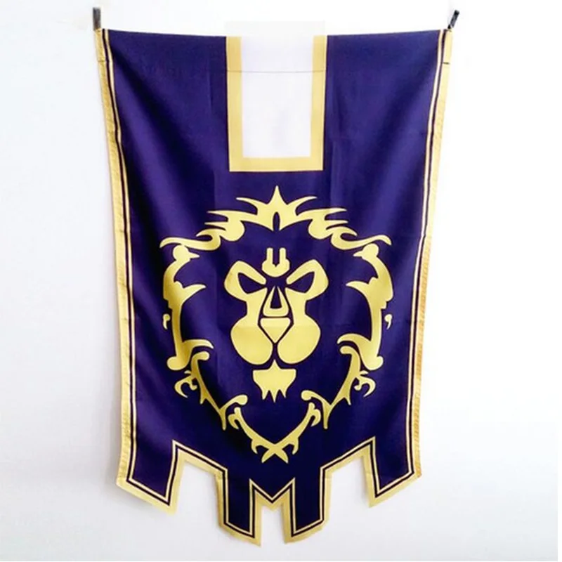 

World of Warcraft Alliance Horde Banner Flag Dacron Blue Home Decor Cosplay Accessory