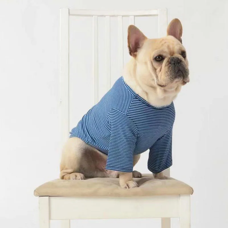 

Dog Clothes for Small Dogs Summer Dog Coat for Chihuahua Pet Clothes for French Bulldog Striped Tshirt for Yorkie Puppy Costume