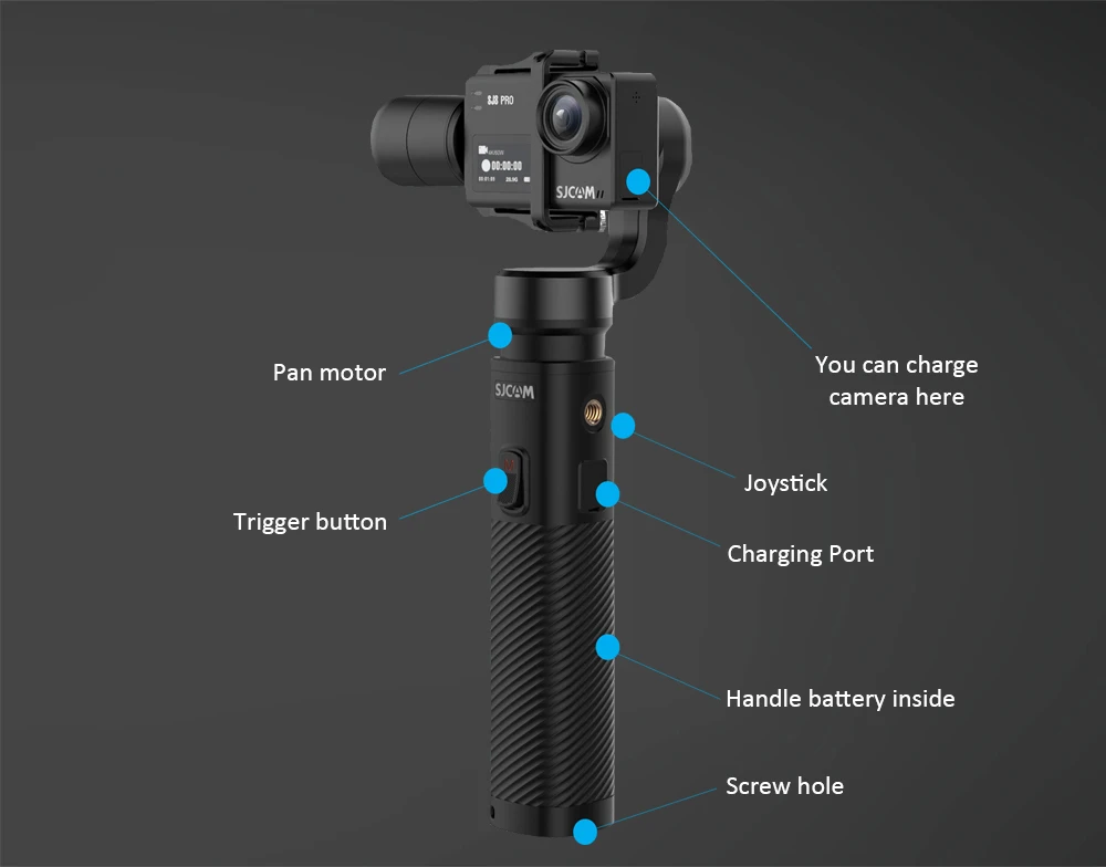 Рождественский подарок SJCAM ручной карданный SJ-GIMBAL 2 3 оси стабилизатор Bluetooth управление для SJ6 SJ7 SJ8 Pro/Plus/Air Экшн-камера