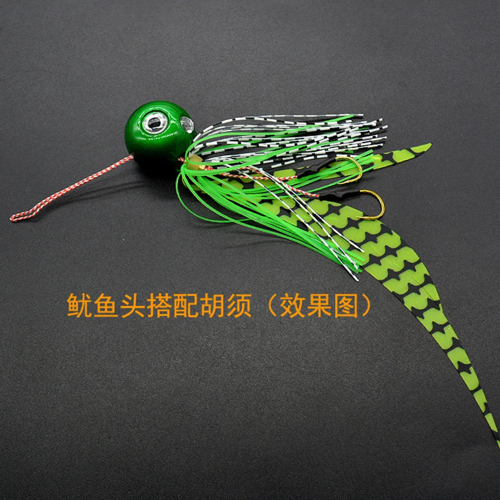 Saia de Silicone com Gancho Anzóis de Aço Iscas de Pesca Lote Alto Carbono Borracha Salgado Jigging Assist Gancho 50 Pçs - 7 Salgado Iscas De Pesca Jigging assist gancho
