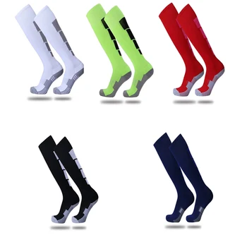 Katoen Voetbal Sokken Antislip Sport Voetbal Enkel Been Shin Guard Compressie Protector Voor Mannen Ademende Road Fiets Sokken