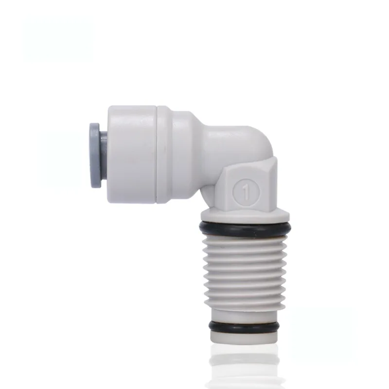 

1/4'' NPT Male Thread - 1/4'' OD Tube RO Water Quick Connector Elbow Tight Junction Double Sealing PE Pipe Fitting
