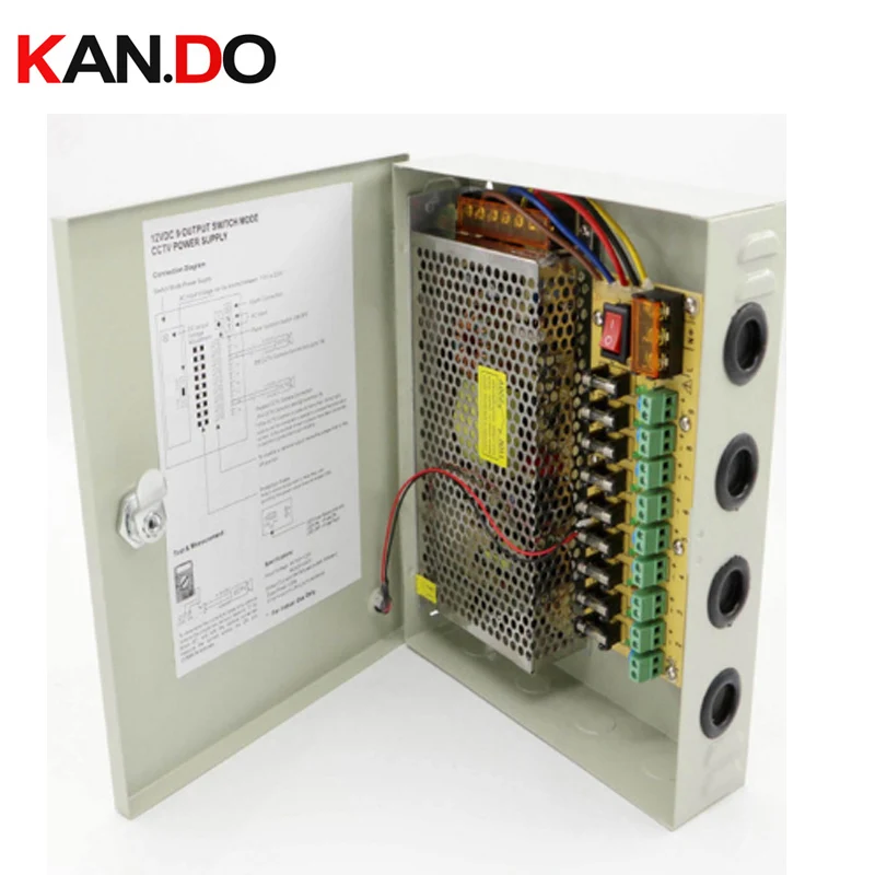 9 channels DC12V 10A CCTV Camera Power Box IR Illuminator Control for