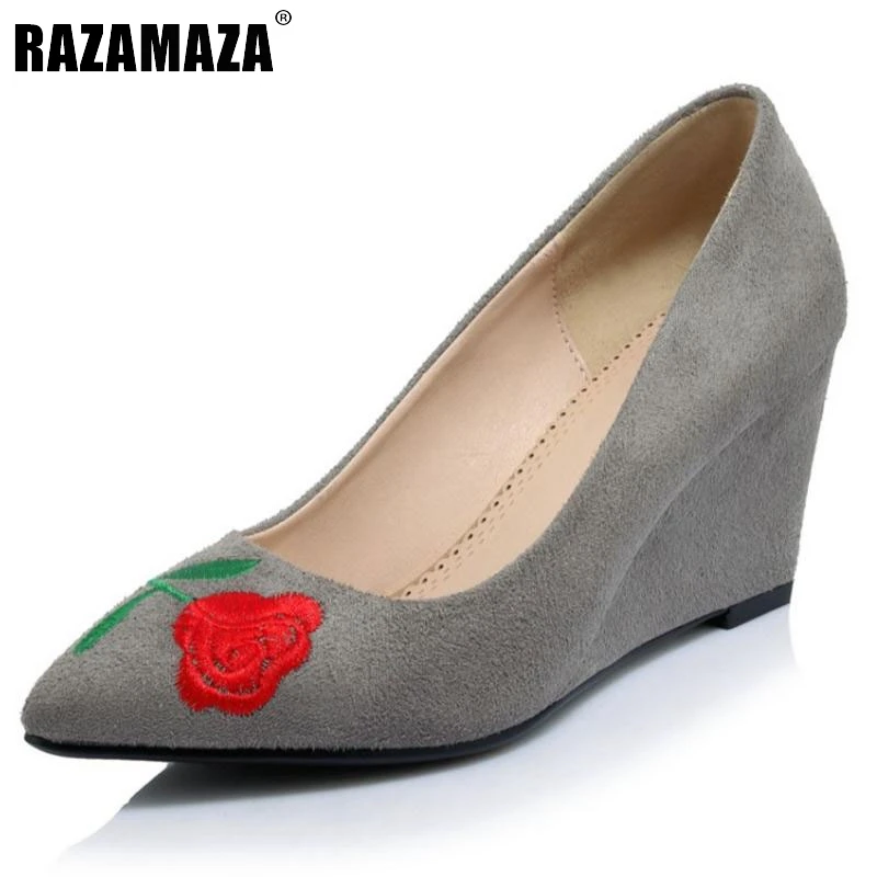 women wedges high heels shoes women pumps wedding rose round toe sweet shoes ladies office sample fashion footwear size 32 42 - Free Sample Shoes women wedges high heels shoes women pumps wedding rose round toe sweet shoes ladies office sample fashion footwear size 32 42 - Free Sample Shoes