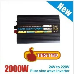 

2000W Off Grid Inverter, Surge Power 4000W 12V/24VDC to 110V/220VAC Pure Sine Wave Inverter for Wind or Solar Power System