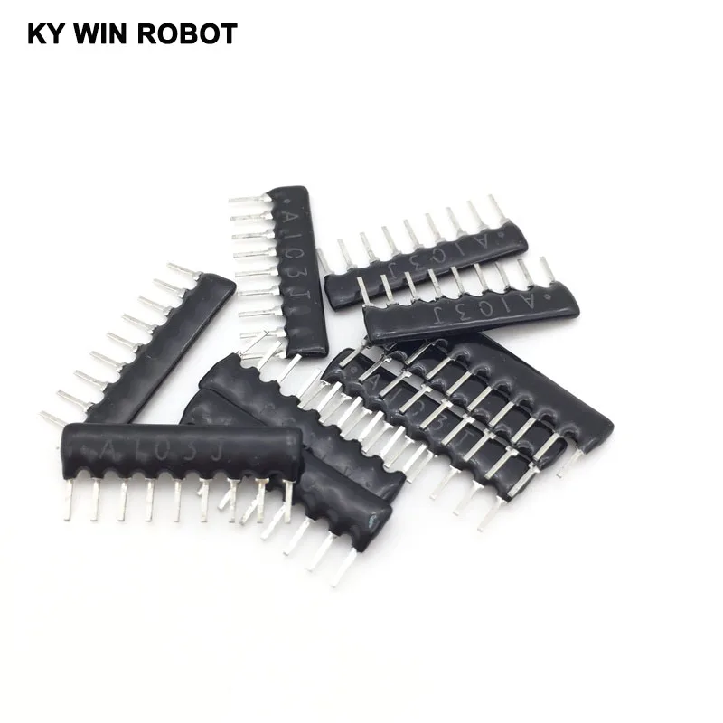 10 шт. 9 контактов A103J резистор сетевой блок 10K Ом A103 2 54 мм SIP 9|resistor network array|resistor network10k
