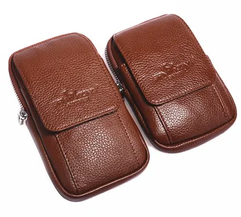 

New Men Leather Cell/Mobile Phone Cover Case skin Pouch Hip Belt Bum Purse Fanny Pack Waist Bag