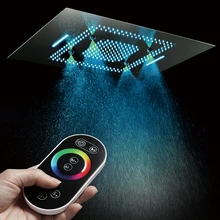Embedded Ceiling Mounted Shower Head Bathroom Rainfall Shower Panel with LED Lights, Quality 304 SUS Top Shower Remote Control