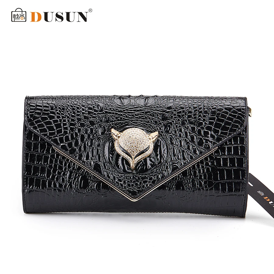 

DUSUN Women Messenger Bags Genuine Leather Women Bag Luxury Banquet Clutch Rhinestone Design Messenger Bag Leisure Handbags