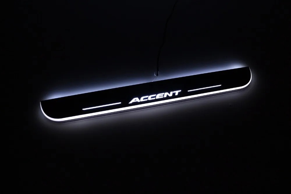 RQXR led движущиеся двери потертости для hyundai accent динамический порог пластина плоский накладной поток/фиксированный свет, 2 шт