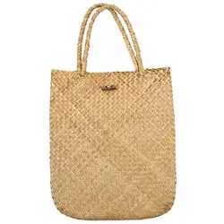 HCH-летняя пляжная сумка из ротанга травяная плетеная Повседневная Сумка-тоут сумочки для покупок Женская Туристическая сумка для хранения
