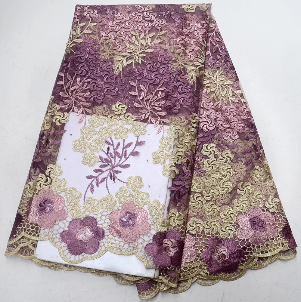 

Latest African Laces Fabrics Embroidered High Quality French Lace stone Fabric Cheap Nigerian Net tulle Lace Fabric