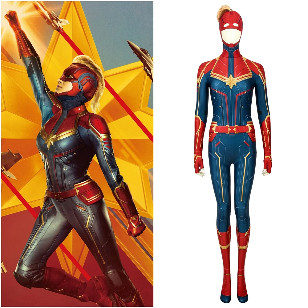 

Captain Marvel Carol Danvers Jumpsuit Cosplay Costume 3D Printed