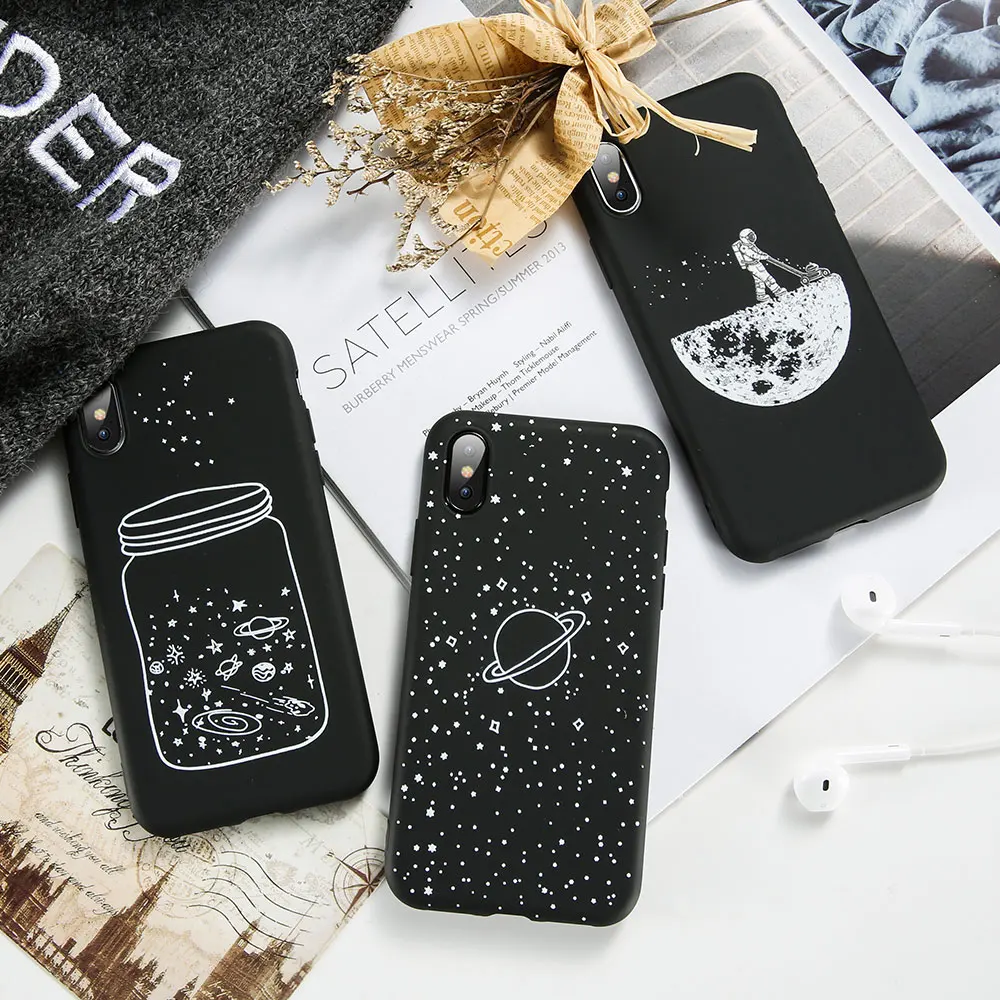 

UBERAY Star Moon Phone Case For Samsung Galaxy S9 S8 Plus S7 Edge S6 Cute Cat Pattern Case For Samsung Galaxy Note 9 8 S9 Capa