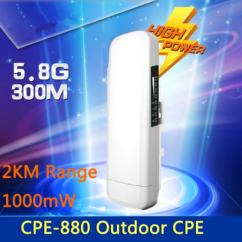 2KM WIFI Range Wireless WIFI Extender WIFI Repeater 5.8G 300Mbps Outdoor CPE Router WiFi Bridge Access Point AP Router 1000mW