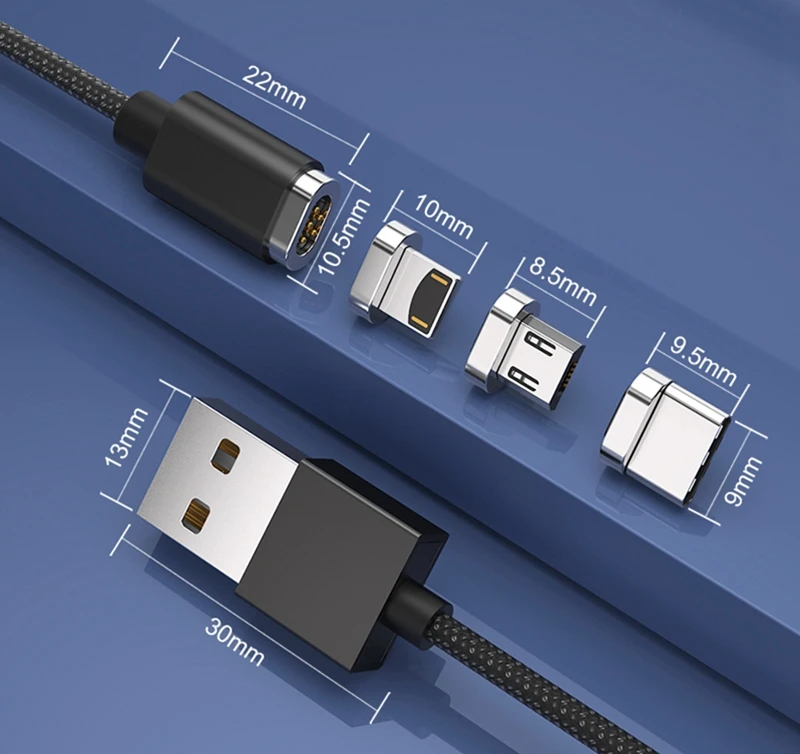 Магнитный кабель Micro usb type C для быстрой зарядки, магнитный кабель Micro USB для зарядки и передачи данных, кабели для мобильных телефонов iPhone