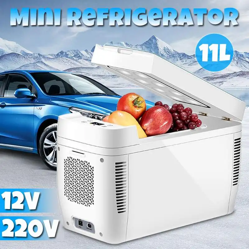  DC 12V 240V Mini Car Dual-core Refrigerator Freezer 11L Car Fridge Compressor for Car Household Pic