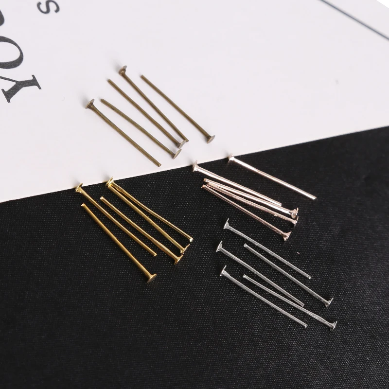 

220-600Pcs/bag 16 20 24 30 35 40 45mm Flat Head Pins Gold/Silver/Copper/Rhodium Pins For Jewelry Findings Making DIY Supplies