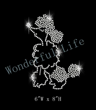 

Wonderful Rhinestone French Poodle Iron On Transfer - Iron On Bling Transfer - Rhinestone Dog Iron On Transfers free shipping