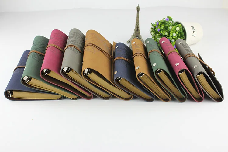 RuiZe vintage traveler's notebook travel journal diary note book leather cover A7 A6 ring binder kraft paper blank sketchbook RuiZe vintage traveler's notebook travel journal diary note book leather cover A7 A6 ring binder kraft paper blank sketchbook