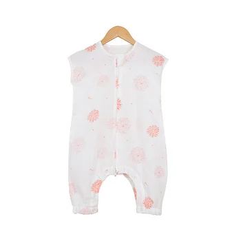 

Cute Jumpsuit Sleeping Bag Summer Baby Sleeping Bags Cotton Sleeveless Leg-Splitting Sleep Sack