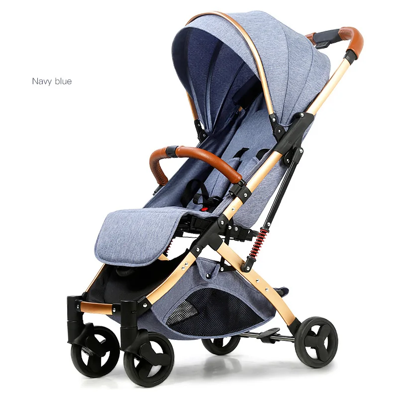 navy blue 5,8 Кг, легкая коляска с золотым каркасом, переносная Складная коляска с зонтиком, детская коляска для новорожденных, для путешествий, на самолете - Цвет: navy blue