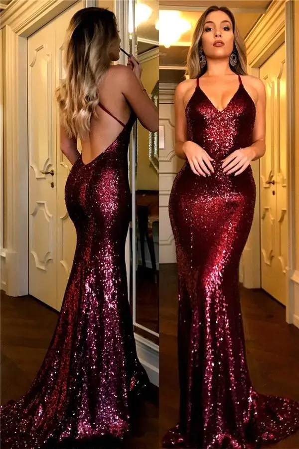 [На заказ] платья для выпускного вечера 2019 длинные блестящие вечерние с блестками