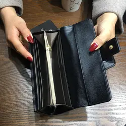 AOEO новые корейские женские кошельки модные длинные короткие три складывающаяся сумка-клатч сумка мульти-функция пряжка кошелек на молнии