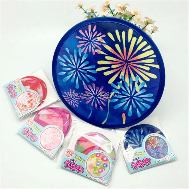 Various Nylon Portable Folding Fan for Gift Fan Cool Summer Hand Fan/Flying Disk Creative Party Gift folding hand fan