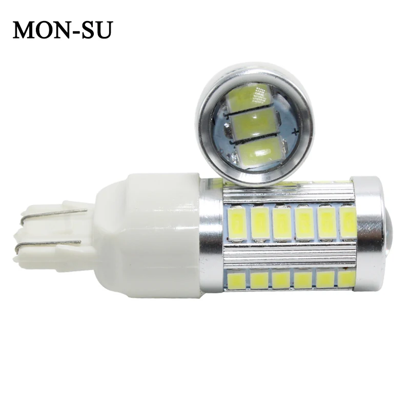 

MON-SU 2pc Car Led Turn Signal Light T20 7443 5W 33smd Reverse Bulb Can Replacement of LED Fog Light Bulb Day Driving Lights 12V