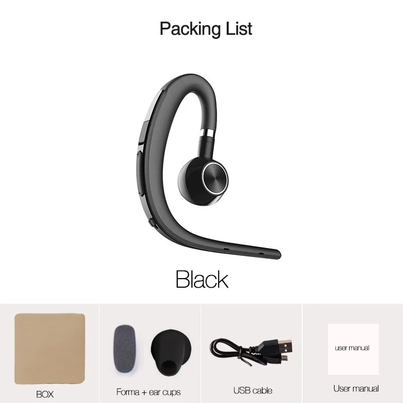 LESIRI Upgrade Y3+ Bluetooth наушники, гарнитура, ушные крючки, беспроводные гарнитуры V4.1, шумоподавление, HD микрофон, музыка для iPhone huawei - Цвет: Black