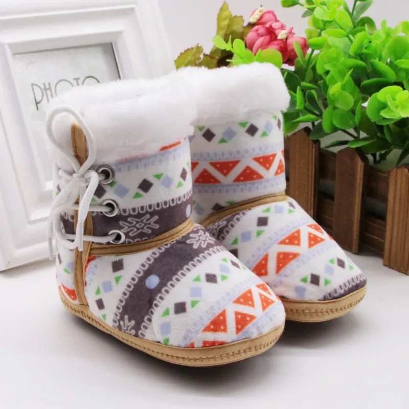 Осенне-зимние теплые флисовые зимние ботинки для маленьких мальчиков и девочек, противоскользящие Сапоги для малышей, теплые ботинки для детей 0-18 месяцев - Цвет: K