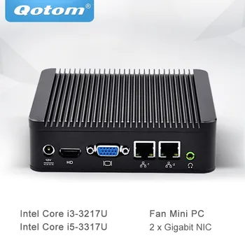 

Qotom Mini PC Core i3 3217U i5 3317U with Dual Core 2 Gigabit Ethernet LAN Small Computer Support AES-NI Q200S