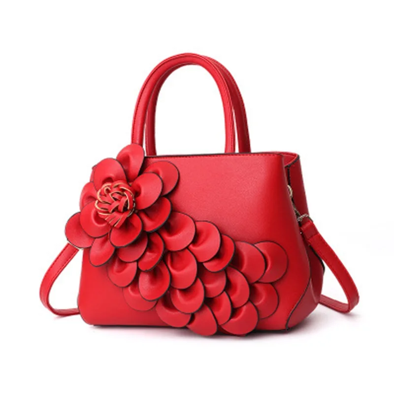 

Women's Bag 2018 New Three-dimensional Large Flowers Large Capacity Handbag Single-shoulder Bag Simple Fashion Women Bag