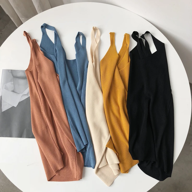 

Summer women's vest casual solid color V-neck knit vest