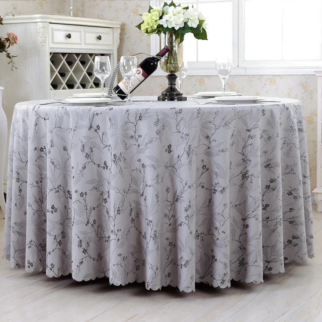 Top Luxurious Round Table Cover Rectangle Tablecloths Hotel Wedding Top Luxurious Round Table Cover Rectangle Tablecloths Hotel Wedding Tablecloth Machine Washable Fabric Grey World