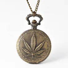 Популярные ретро модные часы для мужчин и женщин ретро кленовые листья карманные часы Подвеска Ожерелье круглые часы