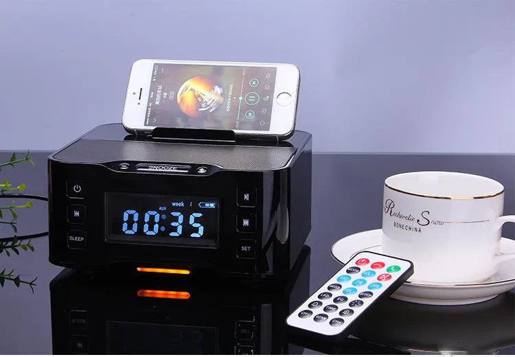 Док-станция А9 с ЖК-подсветкой для micro-USB смартфонов, iPhone 6, любых мобильников(USB-А разъем). Bluetooth-"свободные руки", FM-приемник, USB-флеш плеер, будильник
