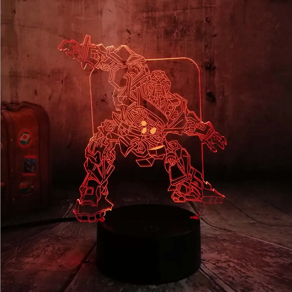 

3D Lamp Action Ratchet Transformer Autobots Ambulance Robot Optimus Desk Lamp Night Light Luminaria Christmas Gift for Boy Kids