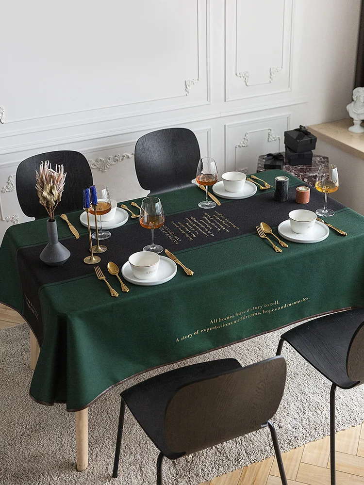 

Nordic cotton and linen waterproof table cloth round tablecloth rectangular coffee table cloth living room dining room