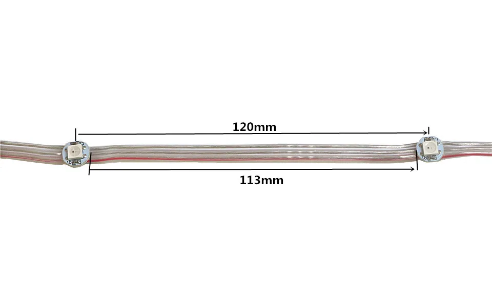 Предварительно припаянный WS2812B адресуемый RGB светодиодный пиксель полосы модуль узлы с 12 см провода WS2812 встроенный IC 5 в панель модуль струнный светильник