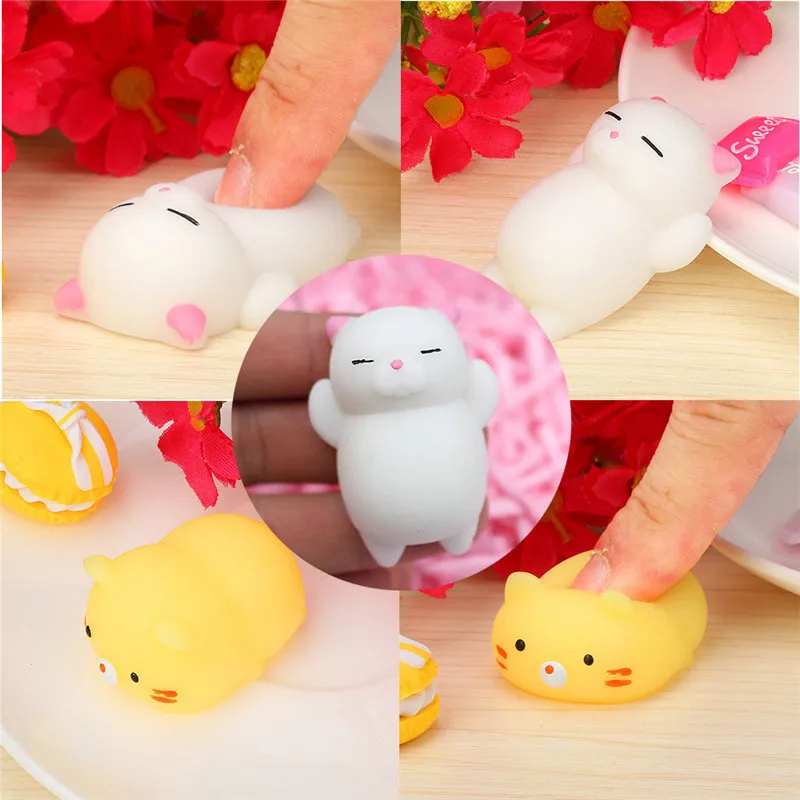 Милые миниатюрные игрушки для снятия стресса сжимаемая кошка Mochi забавная