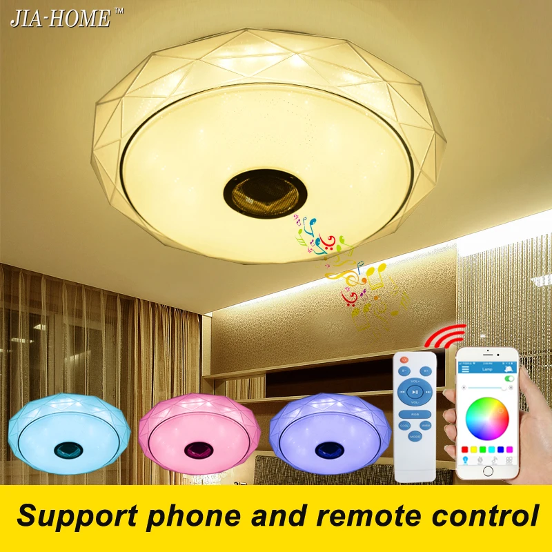 

Ceiling light fixtures flush mount with Bluetooth sound speaker or remote control dome acrylic led lamps for ceiling