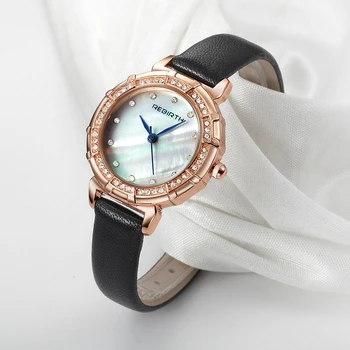 

REBIRTH 2018 New Fashion brand leather strap Diamond quartz women watches women ladies dress watches Female Casual Gold Watches